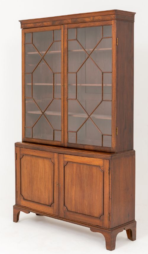 Mahogany 2 Door Glazed Bookcase