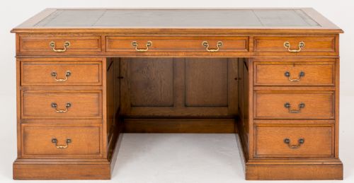 Oak Panelled Pedestal Desk