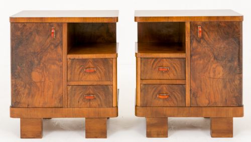 Pair of French Art Deco Bedside Cabinets