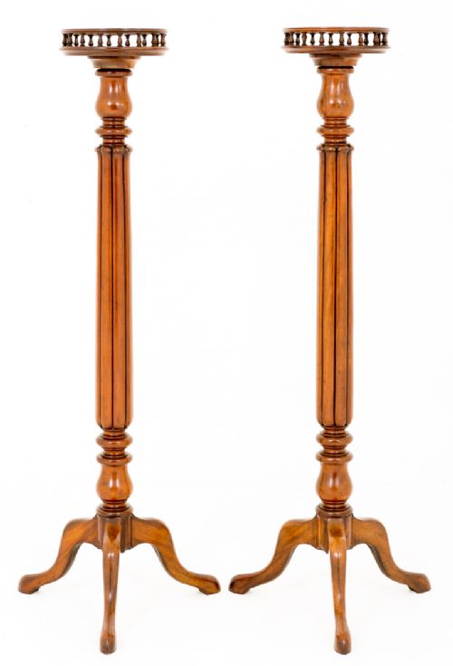 Pair of Mahogany Torcheres