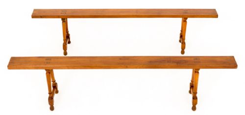 PAIR OF FRENCH CHERRY WOOD STOOLS - ADDITIONAL PHOTO 1