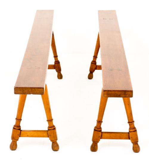 PAIR OF FRENCH CHERRY WOOD STOOLS - ADDITIONAL PHOTO 4