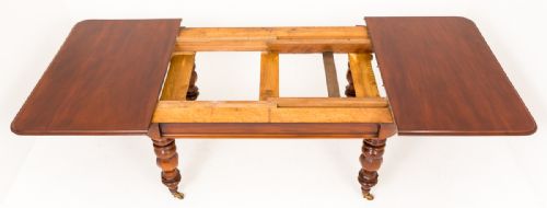 VICTORIAN MAHOGANY 2 LEAF EXTENDING DINING TABLE - ADDITIONAL PHOTO 2