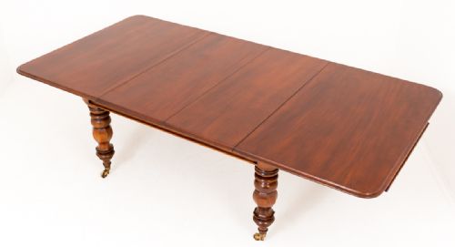VICTORIAN MAHOGANY 2 LEAF EXTENDING DINING TABLE - ADDITIONAL PHOTO 4