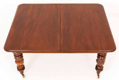 VICTORIAN MAHOGANY 2 LEAF EXTENDING DINING TABLE - ADDITIONAL PHOTO 5