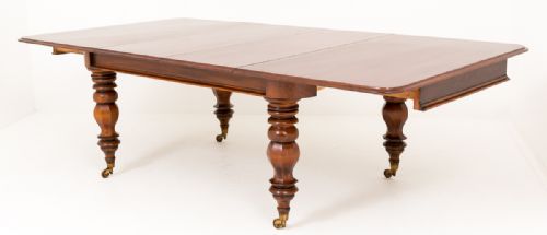 VICTORIAN MAHOGANY 2 LEAF EXTENDING DINING TABLE - ADDITIONAL PHOTO 6