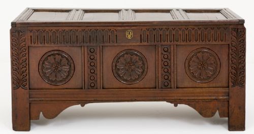 18th Century Carved Oak Coffer