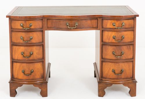 Twin Pedestal Mahogany Desk