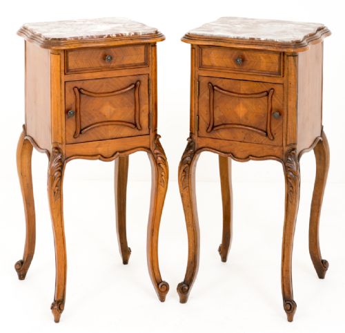 Pair of French Walnut Bedside Cabinets