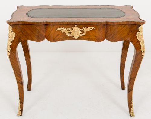 Walnut and Marquetry Bureau Plat