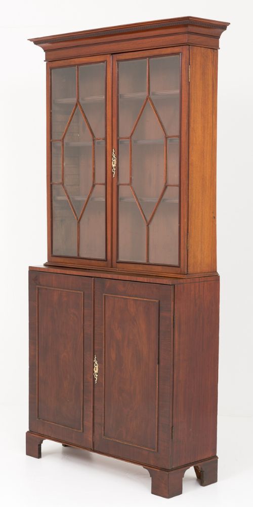 Georgian Mahogany 2 Door Glazed Bookcase