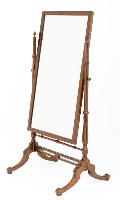 Pretty Regency Style Mahogany Cheval Mirror