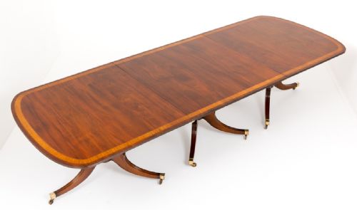 fig 1. Superb Regency Style Mahogany 3 Pedestal Dining Table