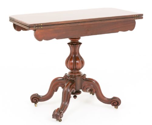 VICTORIAN MAHOGANY CARD TABLE - ADDITIONAL PHOTO 2