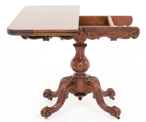 VICTORIAN MAHOGANY CARD TABLE - ADDITIONAL PHOTO 6