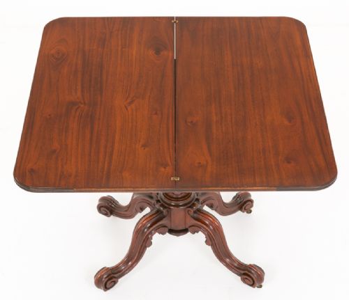VICTORIAN MAHOGANY CARD TABLE - ADDITIONAL PHOTO 8