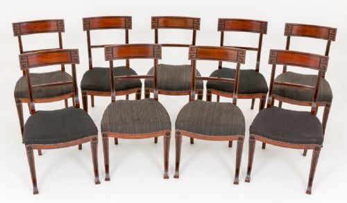 Set of 9 Mahogany Regency Style Dining Chairs