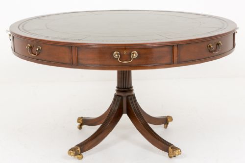 Regency Style Mahogany Drum Table