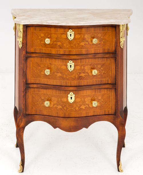 Very Pretty Marquetry 3 Drawer Chest