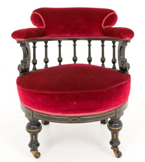 Victorian Ebonised Tub Chair