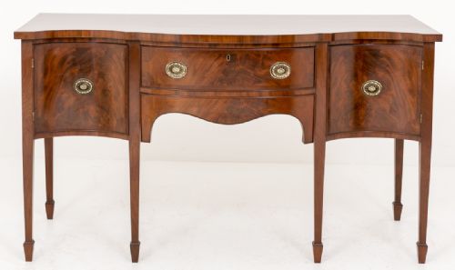 Regency Style Mahogany Serpentine Sideboard