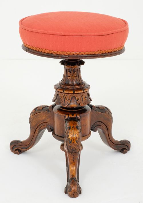 Mahogany Revolving Piano Stool