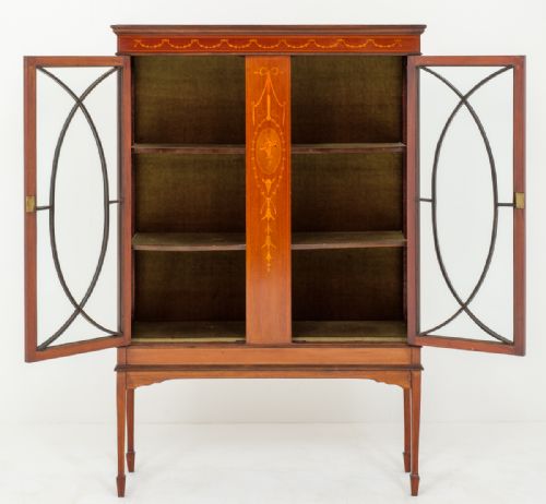 MAHOGANY SHERATON REVIVAL DISPLAY CABINET - ADDITIONAL PHOTO 1