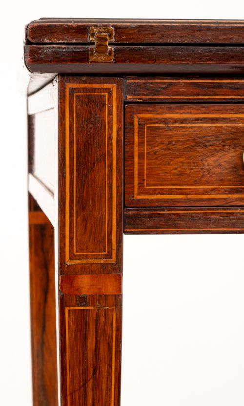 fig 1. Sheraton Revival Rosewood Envelope Card Table