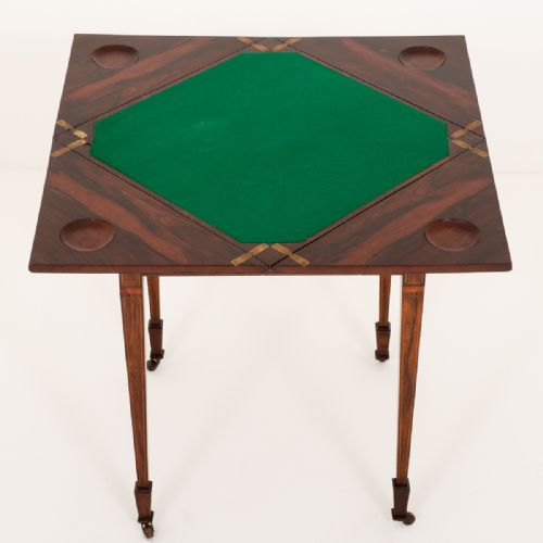 Sheraton Revival Rosewood Envelope Card Table