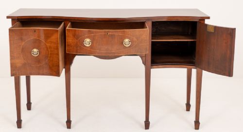 fig 1. Regency Style mahogany Inlaid Serpentine Sideboard