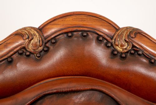fig 1. Stunning Pair of Walnut Leather Club Chairs