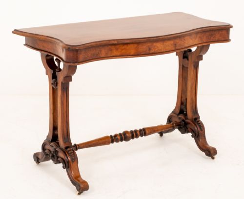 Victorian Burr Walnut Console Table