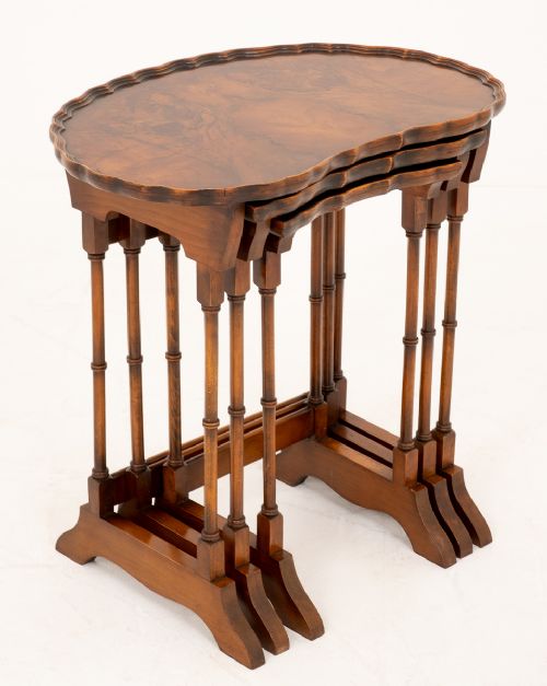 Walnut Nest of 3 Tables