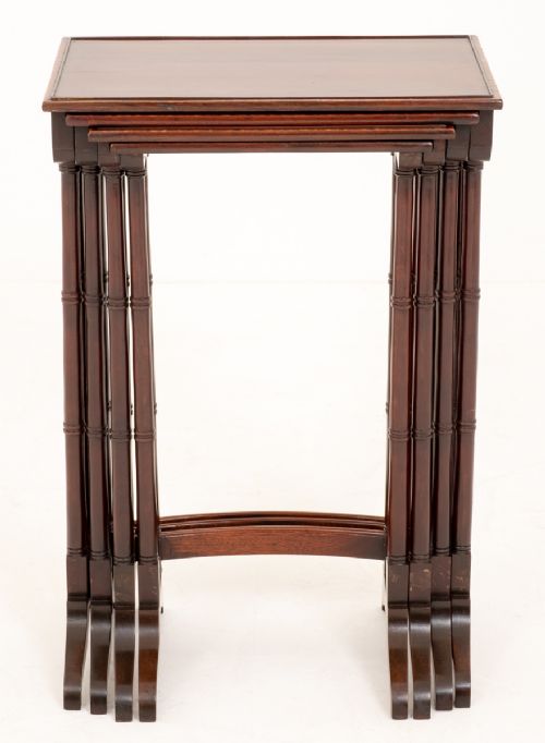 Mahogany Nest of 4 Tables in the Regency Style