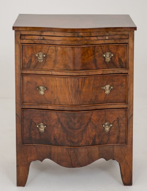 Figured Walnut Serpentine Chest of Drawers
