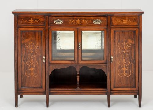 Stunning Rosewood and Marquetry Side Cabinet