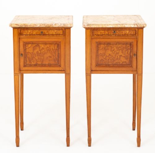 Pretty Pair of Ash French Bedside Cabinets