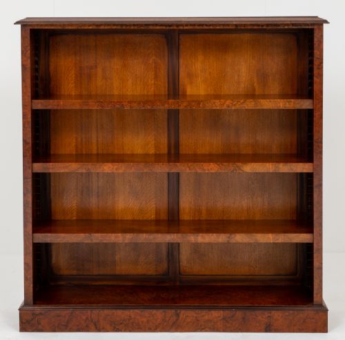 Superb Quality Victorian Burr Walnut Open Bookcase