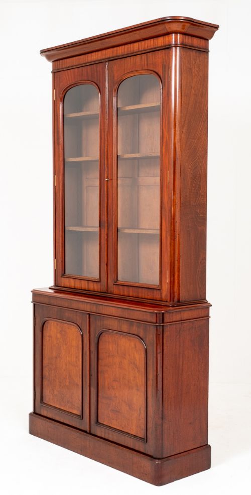 Victorian Mahogany 2 Door Glazed Bookcase