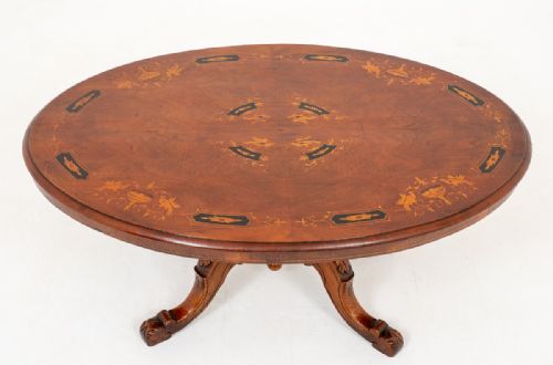 Victorian Walnut Inlaid Coffee Table