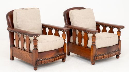 fig 1. Superb Pair of Art Deco Club Chairs