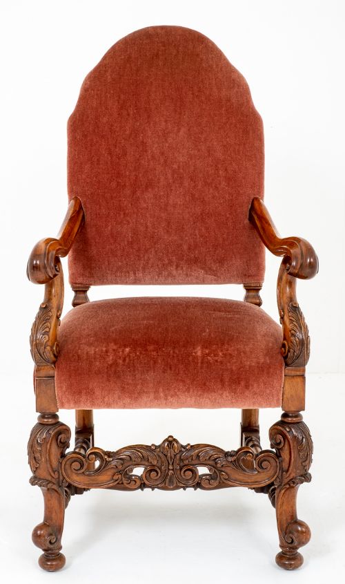 fig 1. Stunning Set of 10 Walnut Carolean style dining chairs