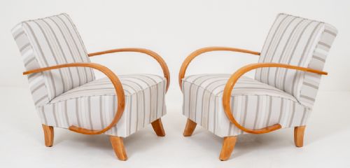 A Very Good Pair of Maple Art Deco Club Chairs