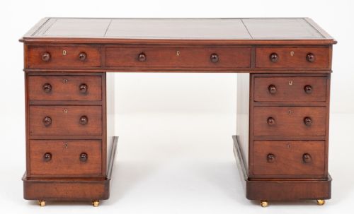 Victorian Mahogany Pedestal Desk