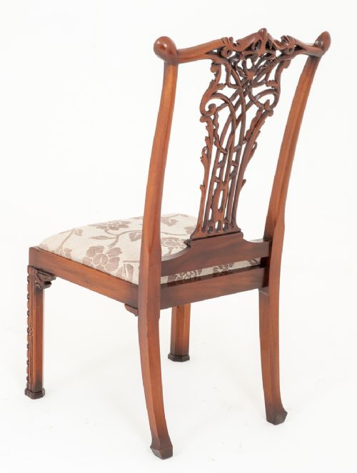 fig 1. Set of 10 Mahogany Ribbon Back Chippendale Style Dining Chairs