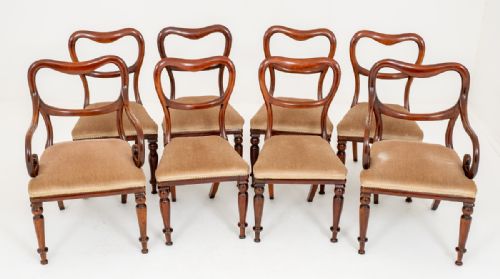 Set of 8 Early Victorian Mahogany Dining Chairs