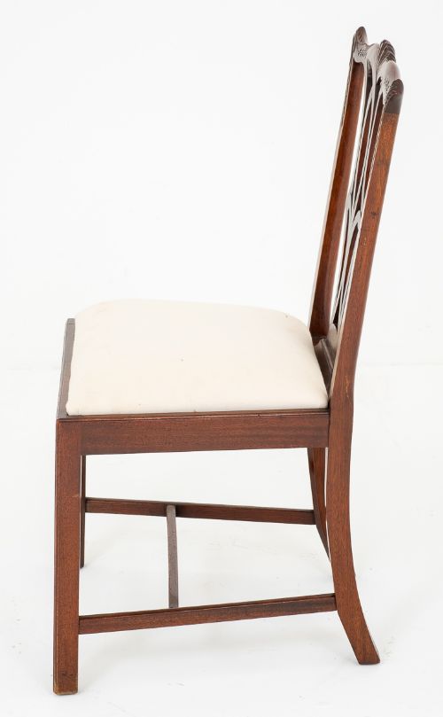 fig 1. Set of 4 Mahogany Chippendale Style Dining Chairs