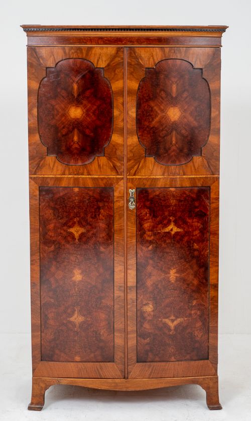 Fabulous Quality Burr Walnut Bow Wardrobe