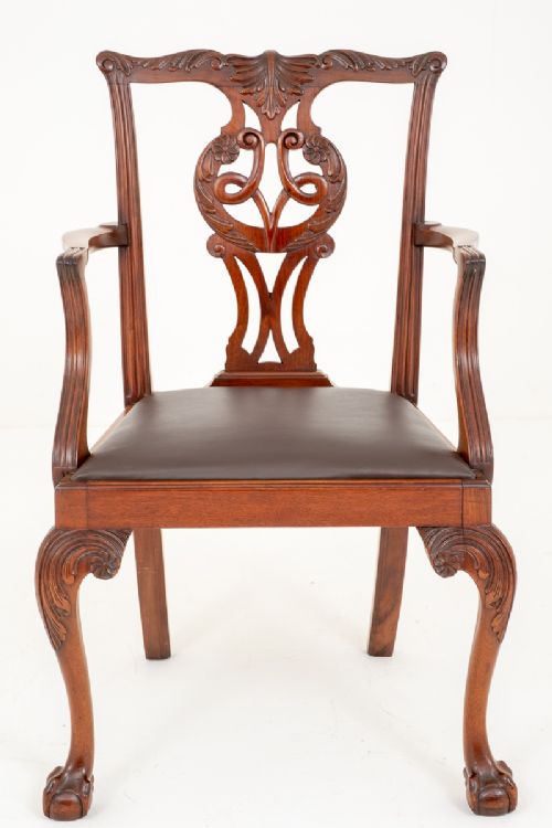 fig 1. Superb Set of 8 Mahogany Chippendale Style Dining Chairs