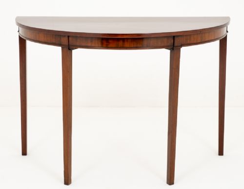 Georgian Mahogany Demi Lune Console Table..